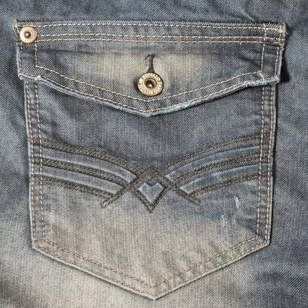 Buffalo David Bitton Ruffer Easy Jeans Mens 36 Medium Wash Bootcut Relaxed Denim - Picture 14 of 15